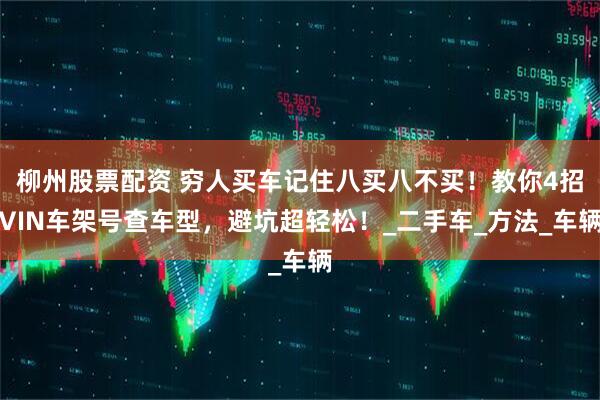 柳州股票配资 穷人买车记住八买八不买！教你4招VIN车架号查车型，避坑超轻松！_二手车_方法_车辆