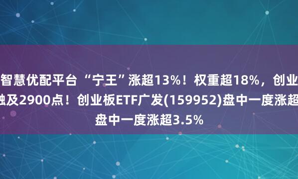 智慧优配平台 “宁王”涨超13%！权重超18%，创业板指触及2900点！创业板ETF广发(159952)盘中一度涨超3.5%