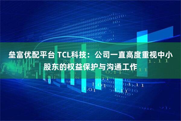 垒富优配平台 TCL科技：公司一直高度重视中小股东的权益保护与沟通工作